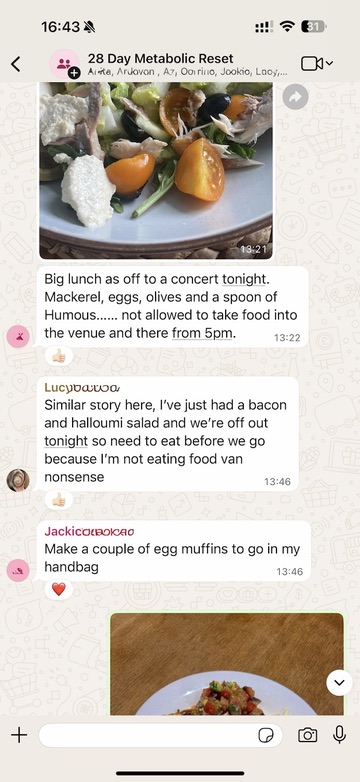 Active WhatsApp group conversation with members supporting each other